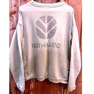 Desert Wash Sweatshirt Mens L Tan Good New Holland Agriculture Graphic Cotton